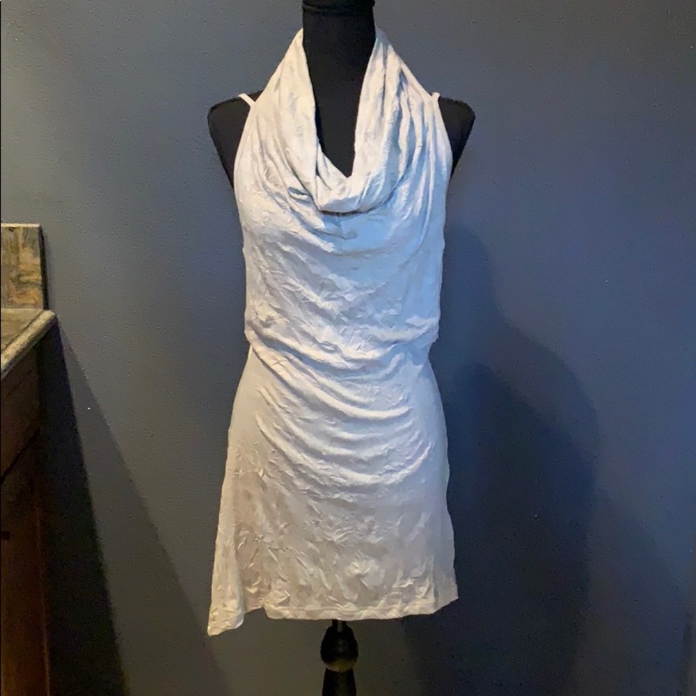 Light taupe colored  Cowl Neck T-shirt dress